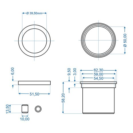 Slide bearing for overrun brake suitable for Knott KF27A - KF30C - KRV30B - KRV30A/B
