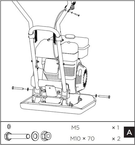 Vibratory plate with petrol engine 8.2kn