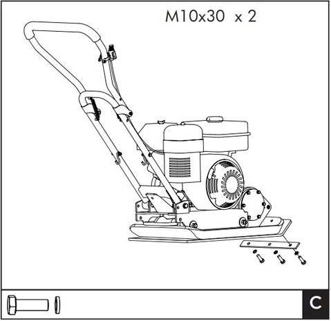 Vibratory plate with petrol engine 8.2kn