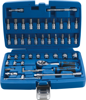 46-piece Socket Set, 1/4, INCH Sizes