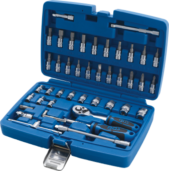 46-piece Socket Set, 1/4, INCH Sizes