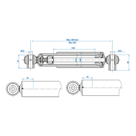 Shock absorber 1300-1700kg CC 250-380 - set of 2