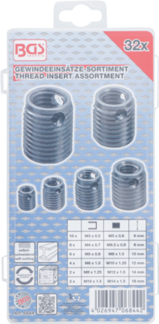 Thread Insert Assortment self-tapping 32-pcs