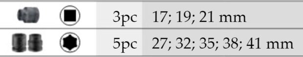 1 Impact socket set 8pc