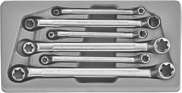 Offset wrench set (75° bowed) 6pc