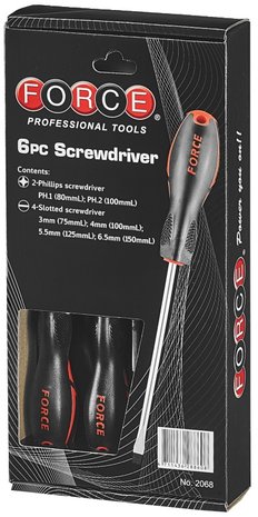 Screwdriver set Slotted & Phillips 6pc