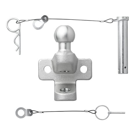 Tow bar ball silver combined double version D20.2/S350 E-type approved