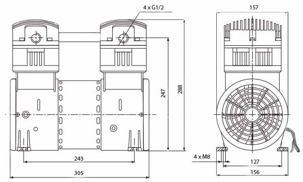 Rocking type pump with parts