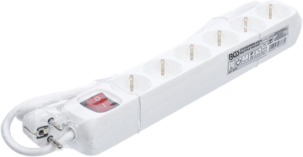 Multiple Socket 6 outlets with Switch cable length 1.4 m 3 x 1.5 mm² IP 20