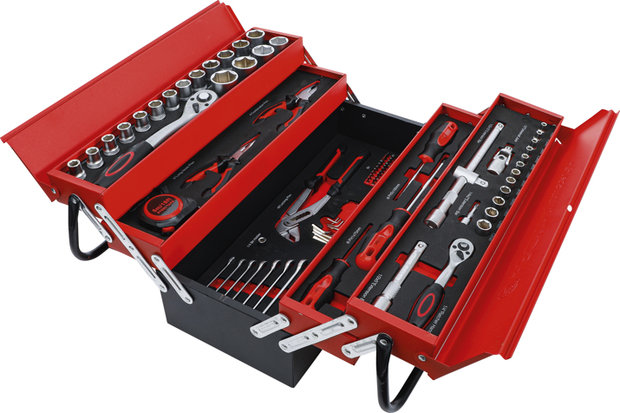 Metal workshop Tool Case incl. Tool Assortment 86 pcs