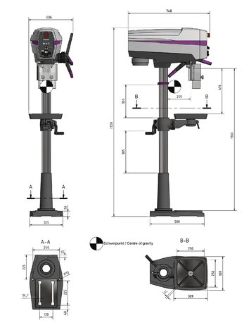 Column drilling machine diameter 25mm 1x230V