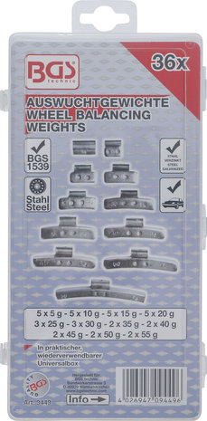 Wheel Balancing Weight Assortment 36 pcs.
