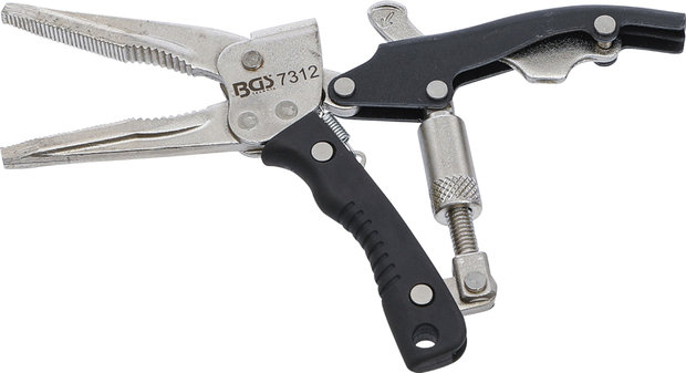 Locking Long Nose Grip Pliers with pistol grip 170 mm