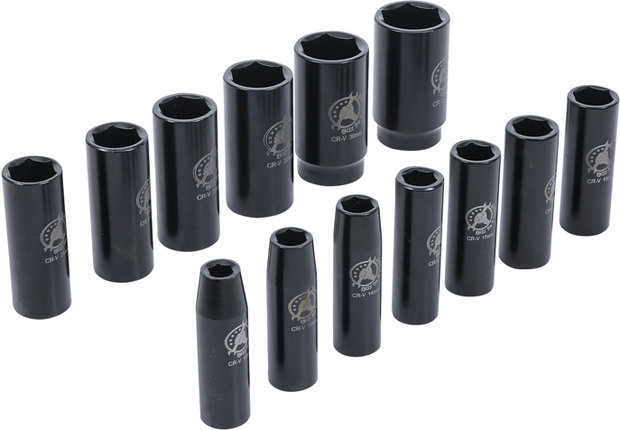 Impact Socket Set 12.5 mm (1/2) Drive 10-32 mm 13 pcs