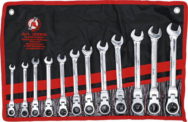 Combination Ratchet Ring Wrench Set, 12-pc., Offset