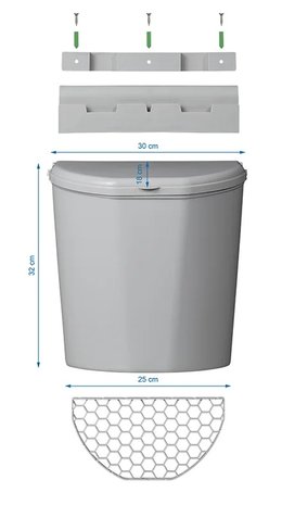 Waste bin with lid 10L for caravan/camper