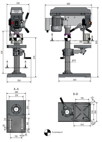 Table drilling machine diameter 25 mm