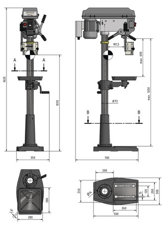 Column drilling machine diameter 25 mm 1x230V