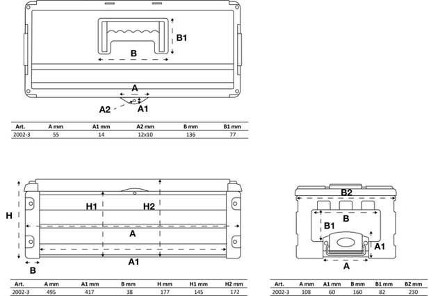 Hard-Top tool case attachment 2 Drawers for BGS 2002