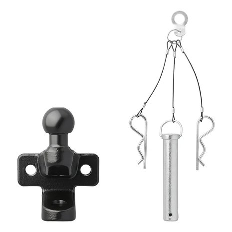 Tow ball black combined double version D21/S350 E-type approved