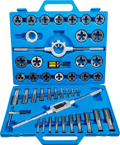 Tap and Die Set Inch Sizes 1/4 -1 45 pcs