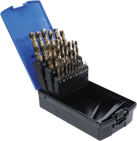 Twist Drill Set HSS-G M35 Cobalt Steel 1 - 13 mm 25 pcs