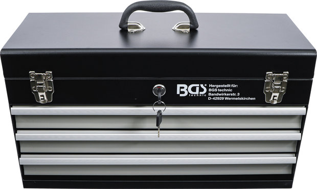 Metal Tool Case, empty 3 Drawers