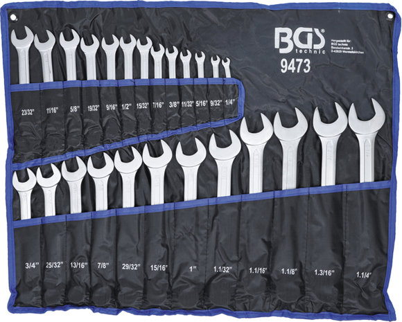 Combination Spanner Set Inch Sizes 1/4 - 1.1/4 25 pcs