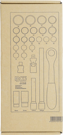 1/3 Tool Tray: 27-piece Socket Set, 1/2, 8-32 mm