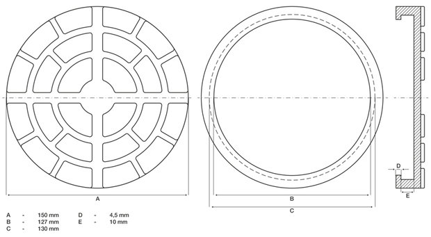 Bgs technic Rubberschijf  voor hefplatforms  dia 150 mm