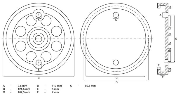 Rubber Pad for Auto Lifts Ø 120 mm