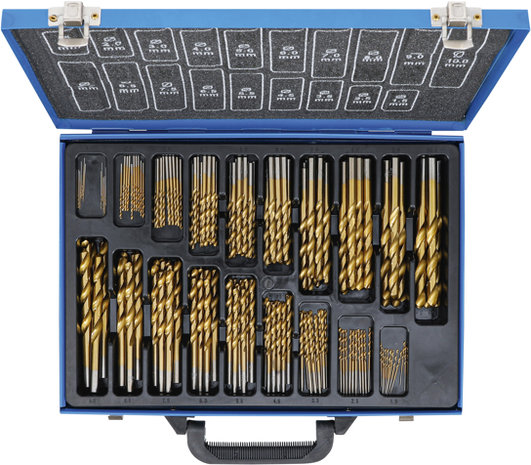 170-piece Twist Drill Set, HSS, Titanium Coated