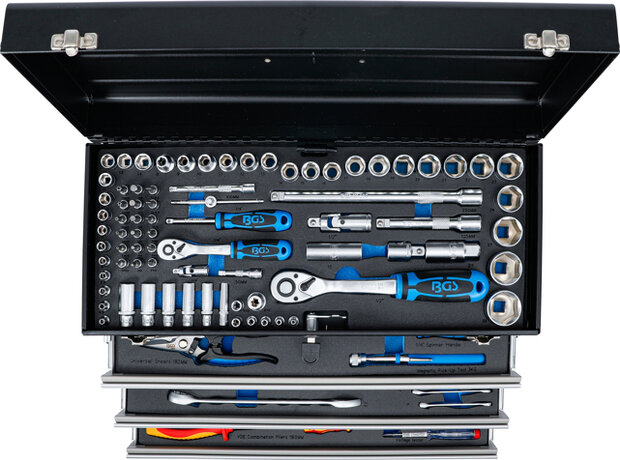 Electricians-Metal Workshop Tool Case 3 Drawers with 147 Tools