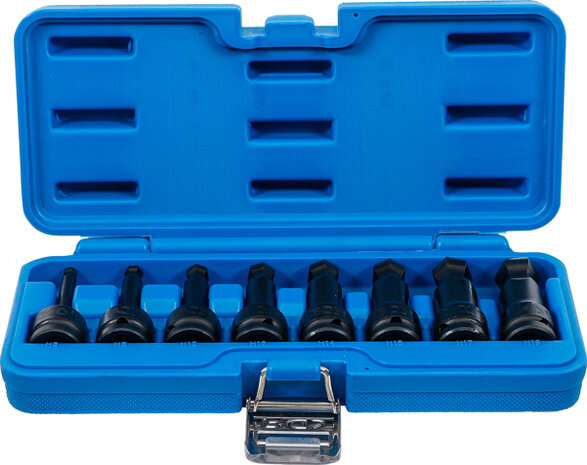 Impact Bit Socket Set length 75 mm (1/2) Drive internal Hexagon with Ball Head 6 - 19 mm 8 pcs