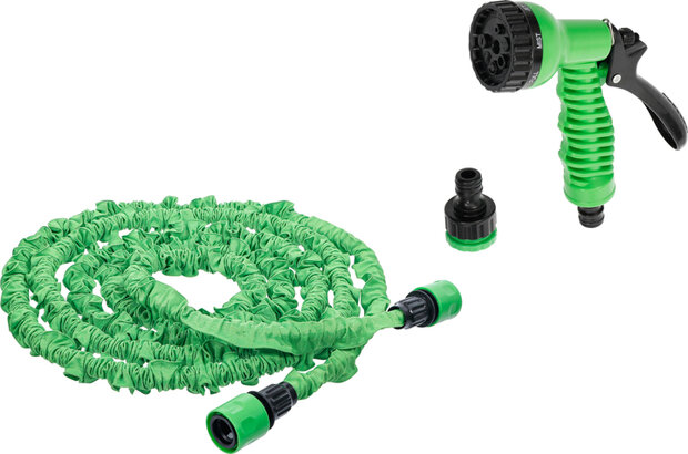 Water Hose Textile flexible with Garden Hand Shower with 7 Functions 3 - 10 m