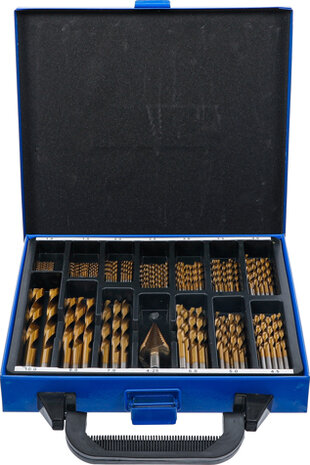 119-piece Twist & Step Drill Set HSS, Titanium Coated, 1 - 10 mm