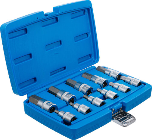 Bit Socket Set 12.5 mm (1/2) Drive internal Hexagon 7/32 - 13/16 Inch Sizes 11 pcs.