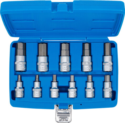 Bit Socket Set 12.5 mm (1/2) Drive internal Hexagon 7/32 - 13/16 Inch Sizes 11 pcs.