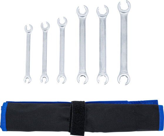 Double Ring Spanner Set, open Type 8x10 - 17x19 mm 6 pcs