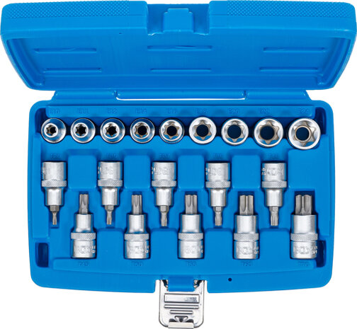 Bit Socket / Socket Set 12.5 mm (1/2") Drive E-Star / T-Star (for Torx) 19 pcs