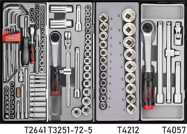 Red 8-drawer tool trolley with 286 tools