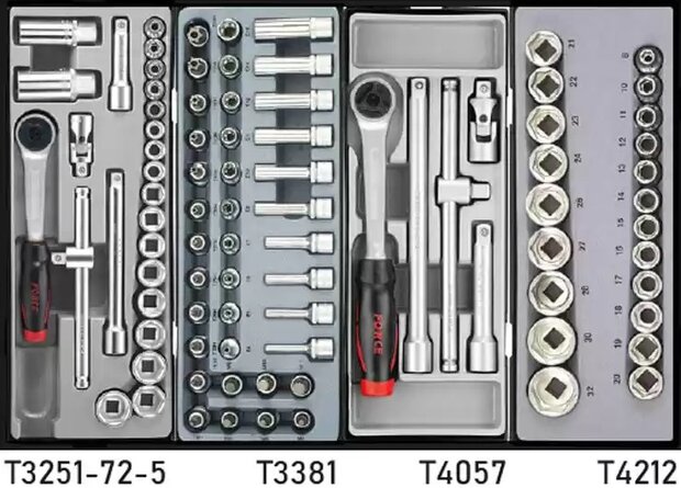 Black 8-drawer tool trolley with 258-piece tools