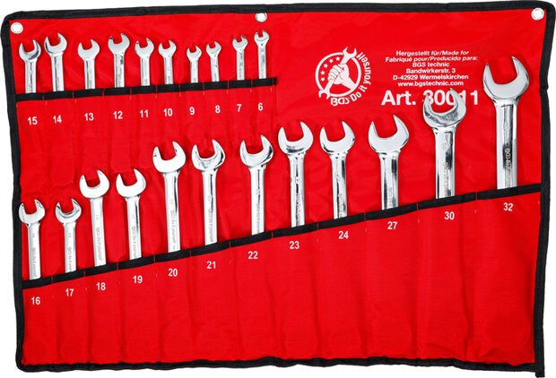 Ratchet Combination Wrench Set flexible Heads 6 - 32 mm 22 pcs