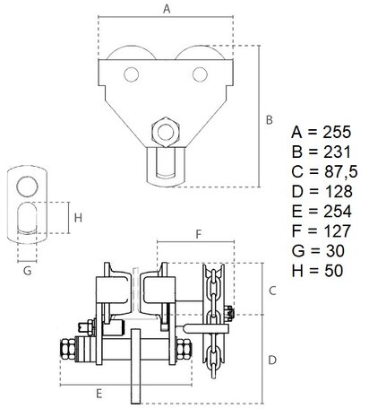 Hara Chain Hoist 1 tonne 2.5 m operating height