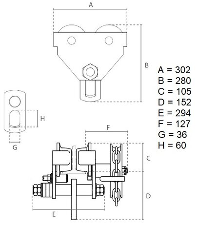 Hara Chain Hoist 2 tonne 2.5 meter operating height