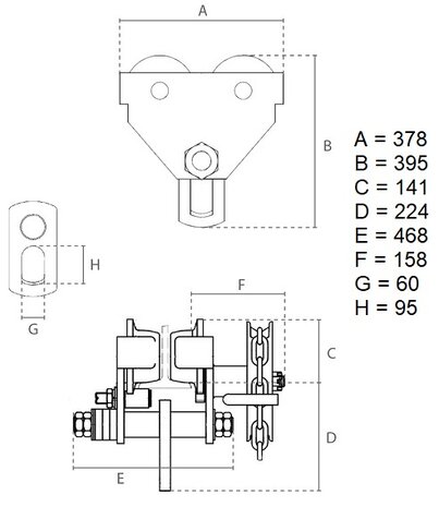 Hara Chain Pulley 5 tonne 2,5 meter operating height