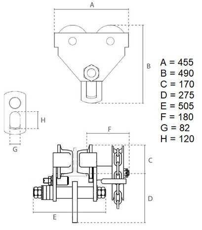 Hara Chain Pulley 10 tonne 2.5 meter operating height