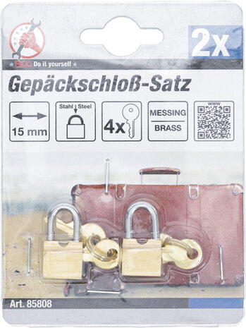 2-piece Luggage Padlock Set ,15 mm