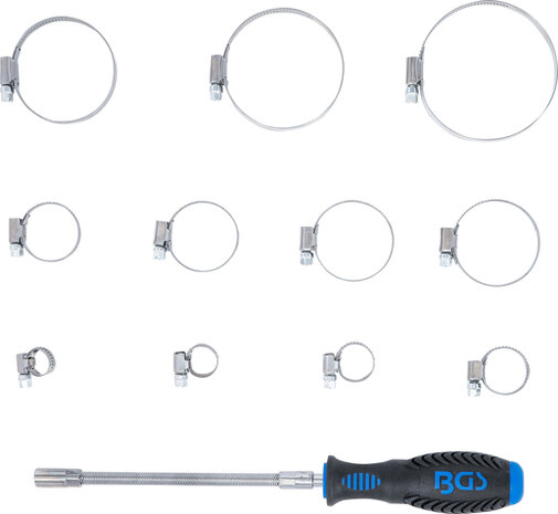 Hose Clamp Set Stainless on Display Board 111 pcs