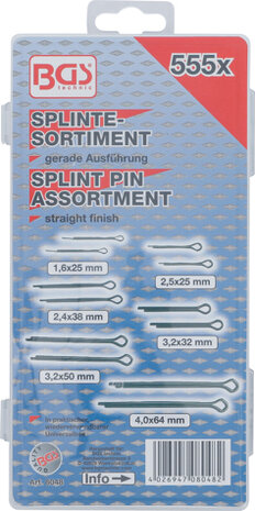 Splint Pin Assortment Ø 1.6 - 4.0 mm 555 pcs.